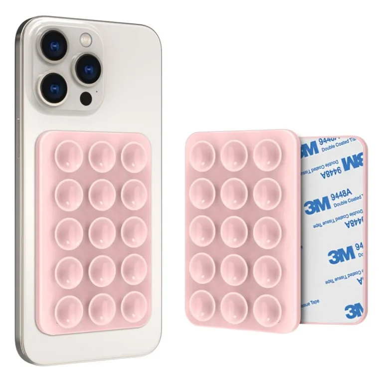 Βάση Στήριξης με Βεντούζα Ahastyle PT-CY202-S με Αυτοκόλλητη Ταινία για Smartphones Ροζ | Shopin.gr