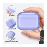 Θήκη Soft TPU AhaStyle WG94 Apple AirPods Pro 2 (2022) Διάφανο-Μωβ | Shopin.gr