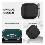 Θήκη Σιλικόνης AhaStyle WG163 Apple AirPods 4 Premium με Γάντζο Μαύρο | Shopin.gr