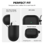 Θήκη Σιλικόνης AhaStyle WG163 Apple AirPods 4 Premium με Γάντζο Μαύρο | Shopin.gr