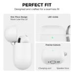 Θήκη Σιλικόνης AhaStyle WG163 Apple AirPods 4 Premium με Γάντζο Λευκό | Shopin.gr