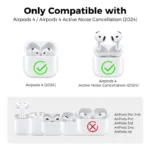 Θήκη Σιλικόνης AhaStyle WG163 Apple AirPods 4 Premium με Γάντζο Λευκό | Shopin.gr