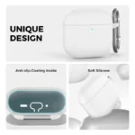 Θήκη Σιλικόνης AhaStyle WG163 Apple AirPods 4 Premium με Γάντζο Λευκό | Shopin.gr