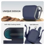 Θήκη Σιλικόνης AhaStyle WG184 Apple AirPods Pro 3 Premium με Γάντζο Σκούρο Μπλε | Shopin.gr