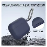 Θήκη Σιλικόνης AhaStyle WG184 Apple AirPods Pro 3 Premium με Γάντζο Σκούρο Μπλε | Shopin.gr