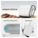 Θήκη Σιλικόνης AhaStyle WG184 Apple AirPods Pro 3 Premium με Γάντζο Λευκό | Shopin.gr