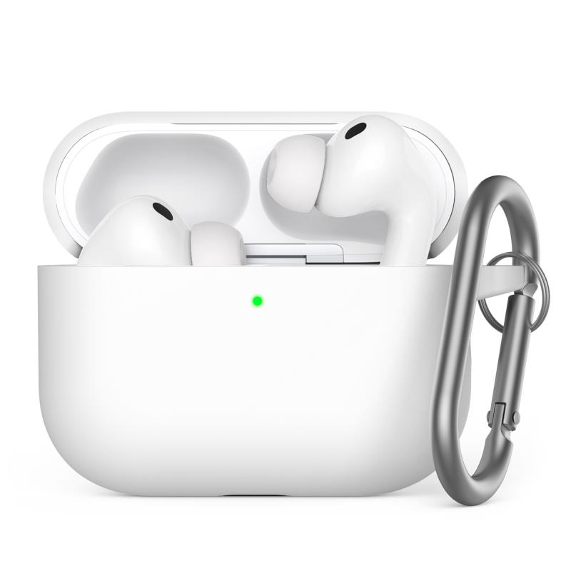 Θήκη Σιλικόνης AhaStyle WG184 Apple AirPods Pro 3 Premium με Γάντζο Λευκό | Shopin.gr