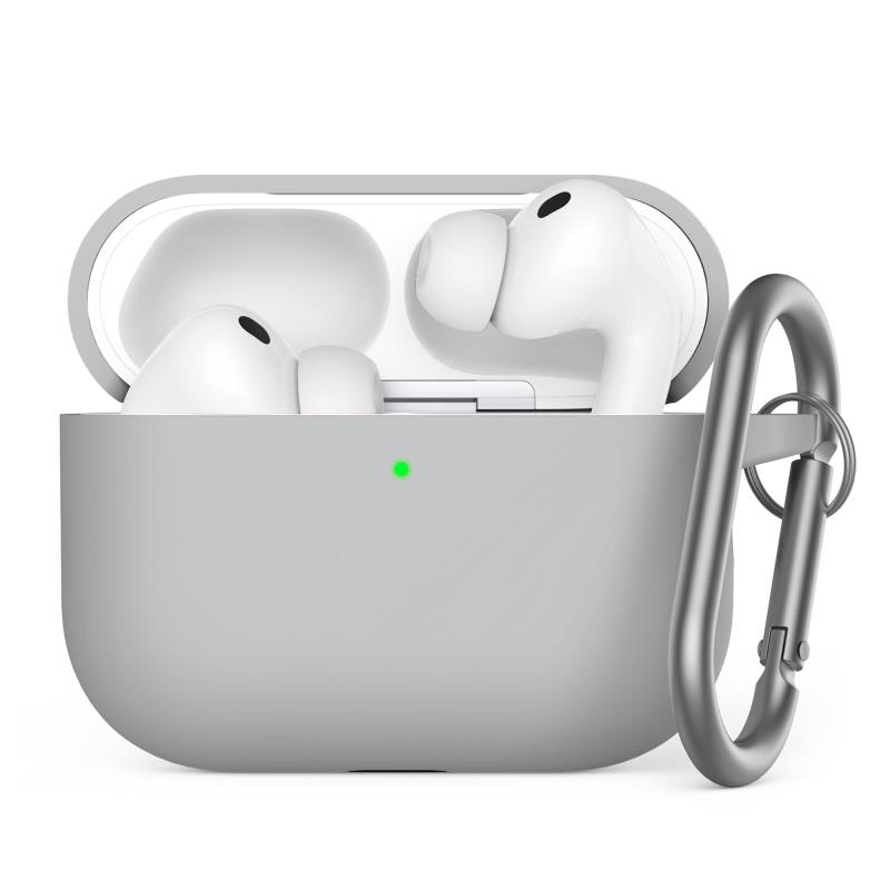 Θήκη Σιλικόνης AhaStyle WG184 Apple AirPods Pro 3 Premium με Γάντζο Γκρι | Shopin.gr