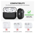 Θήκη Σιλικόνης AhaStyle PT187-2-C Apple AirPods Pro 2 (2022) Μαύρο | Shopin.gr