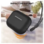 Θήκη Σιλικόνης AhaStyle PT187-2-C Apple AirPods Pro 2 (2022) Μαύρο | Shopin.gr
