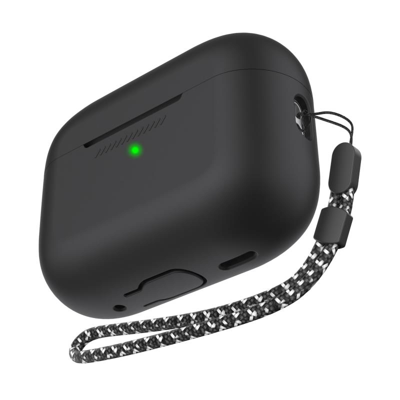 Θήκη Σιλικόνης AhaStyle PT187-2-C Apple AirPods Pro 2 (2022) Μαύρο | Shopin.gr