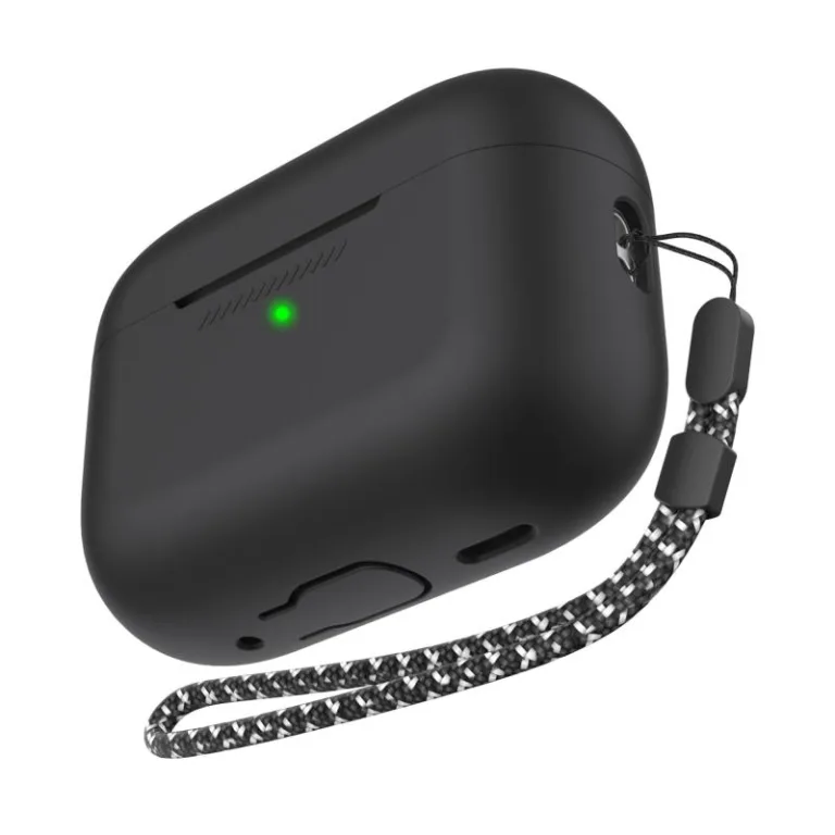 Θήκη Σιλικόνης AhaStyle PT187-2-C Apple AirPods Pro 2 (2022) Μαύρο | Shopin.gr