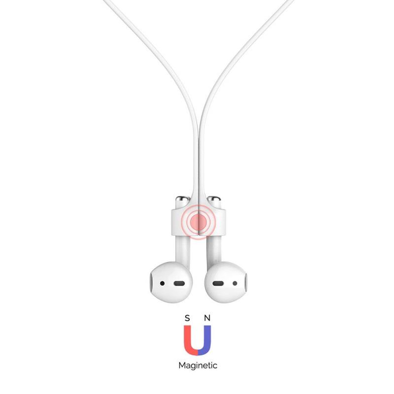Strap Λαιμού Σιλικόνης AhaStyle PT74 Apple AirPods Magnetic Λευκό | Shopin.gr