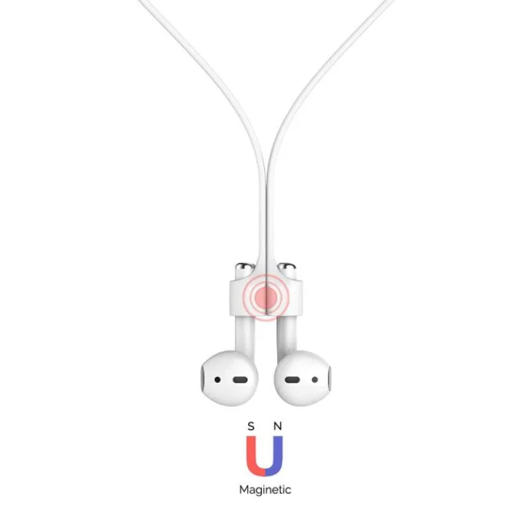 Strap Λαιμού Σιλικόνης AhaStyle PT74 Apple AirPods Magnetic Λευκό | Shopin.gr