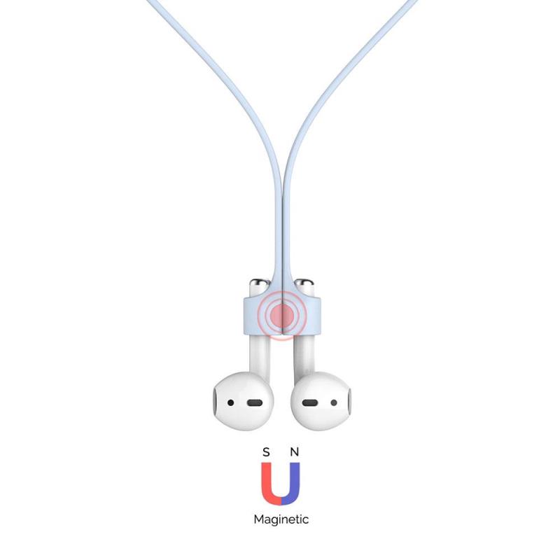 Strap Λαιμού Σιλικόνης AhaStyle PT74 Apple AirPods Magnetic Γαλάζιο | Shopin.gr