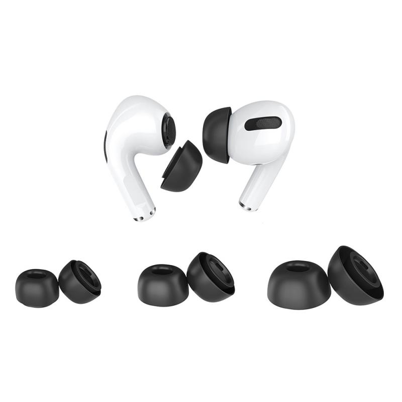 Eartips Σιλικόνης AhaStyle WG86-K Apple AirPods Pro 1 & 2 Μαύρο (3 ζεύγη) | Shopin.gr
