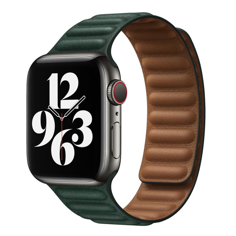 Λουράκι Devia Elegant Leather Apple Watch (38/ 40/ 41mm) Two-Tone Πράσινο | Shopin.gr