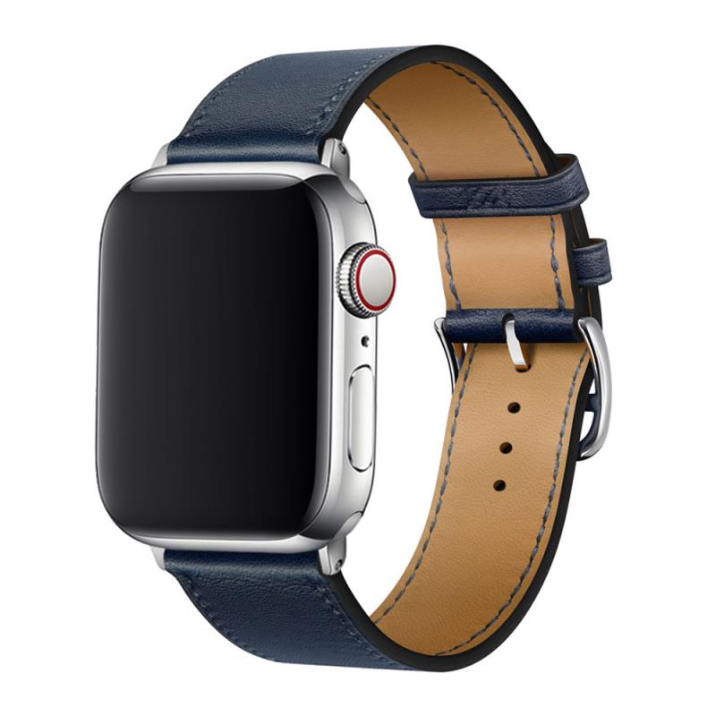 Λουράκι Devia Elegant PU Leather Apple Watch (38/ 40/ 41mm) Σκούρο Μπλε | Shopin.gr