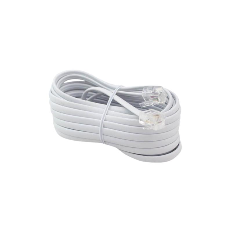 Τηλεφωνικό Καλώδιο GSC 6P4C Αρσενικό σε Αρσενικό 4.5m Λευκό | Shopin.gr