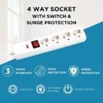 Προστασία από Υπέρταση & Καλώδιο 1.5m (3 x 1.5mm) Λευκό | Shopin.gr