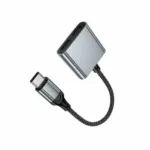 Αντάπτορας Hoco UPA34A USB-C με Διπλή Εξοδο σε 2xUSB-C για Τροφοδοσία και Ηχο με Braided Καλώδιο Γκρί | Αντάπτορες - shopin.gr