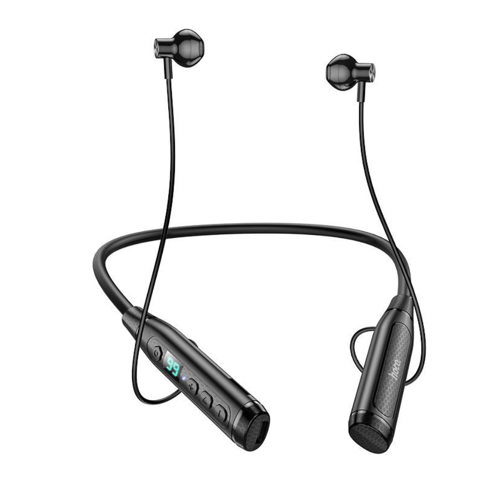 Bluetooth Hands Free Hoco DM37 Sky Neckband Magnetic v5.3 380mAh 40 Ώρες Αναπαραγωγής και LED Ένδειξη Μπαταρίας Μαύρα | Bluetooth - shopin.gr