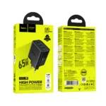 Φορτιστής Ταξιδίου Hoco N75 Grande GaN 65W High Power Fast Charge με 2xUSB-C και 1xUSB-A  Μαύρος | Φορτιστές - shopin.gr