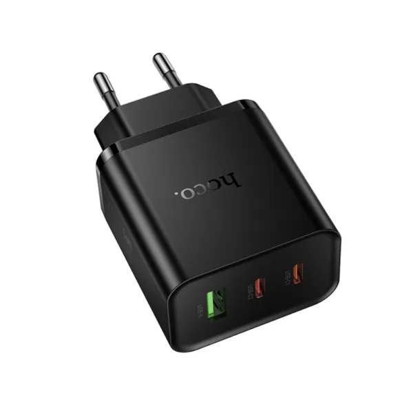 Φορτιστής Ταξιδίου Hoco N75 Grande GaN 65W High Power Fast Charge με 2xUSB-C και 1xUSB-A  Μαύρος | Φορτιστές - shopin.gr
