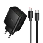 Φορτιστής Ταξιδίου Hoco N75 Grande GaN 65W High Power Fast Charge με 2xUSB-C 1xUSB-A και Καλώδιο USB-C σε USB-C 60W Μαύρος | Φορτιστές - shopin.gr