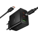 Φορτιστής Ταξιδίου Hoco N75 Grande GaN 65W High Power Fast Charge με 2xUSB-C 1xUSB-A και Καλώδιο USB-C σε USB-C 60W Μαύρος | Φορτιστές - shopin.gr