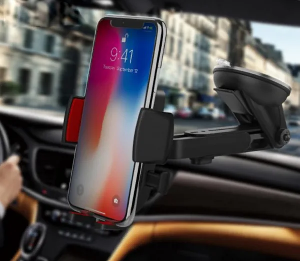 Βάση Στήριξης Αυτοκινήτου CAD01 Easy-lock με 360 Περιστροφή Μαύρο - Κόκκινο | Βάσεις Στήριξης - shopin.gr