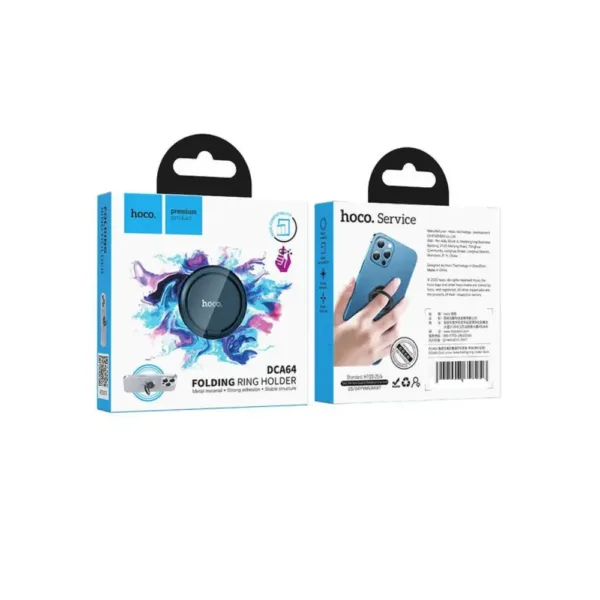 Βάση Στήριξης Δαχτυλίδι Μεταλλική Hoco DCA64 για Κινητά Τηλέφωνα με 360° Περιστροφή Μπλε | Βάσεις Στήριξης - shopin.gr
