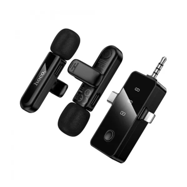 Σετ Μικρόφωνα Πέτου Ασύρματα Hoco L20C Fair Lavalier USB-C AUX Lightning 2.4Ghz Εμβέλεια 15m Digital Noise Cancellation ENC εως και 7 Ώρες Λειτουργίας | Μικρόφωνα - shopin.gr