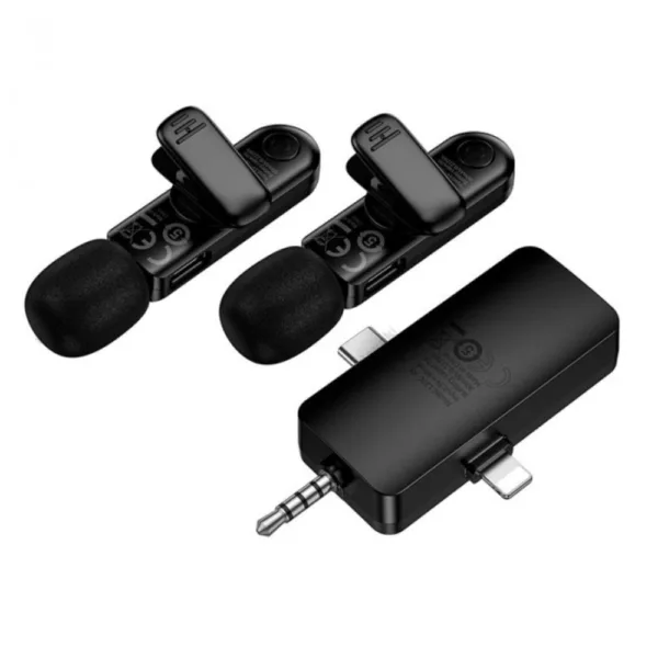 Σετ Μικρόφωνα Πέτου Ασύρματα Hoco L20C Fair Lavalier USB-C AUX Lightning 2.4Ghz Εμβέλεια 15m Digital Noise Cancellation ENC εως και 7 Ώρες Λειτουργίας | Μικρόφωνα - shopin.gr