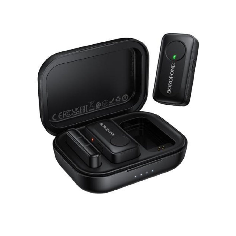 Σετ 2 Μικρόφωνα Πέτου Lavalier Borofone BFK17 ENC USB-C με Ακτίνα Λειτουργίας 15m Μαύρα | Μικρόφωνα - shopin.gr