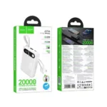 Power Bank Hoco J171A Edge 20000mAh 1xUSB-A 22.5W 1xUSB-C PD20W Digital LED Ένδειξη Μπαταρίας και Braided Καλώδιο USB-C και Lightning Λευκό | Power Bank - shopin.gr