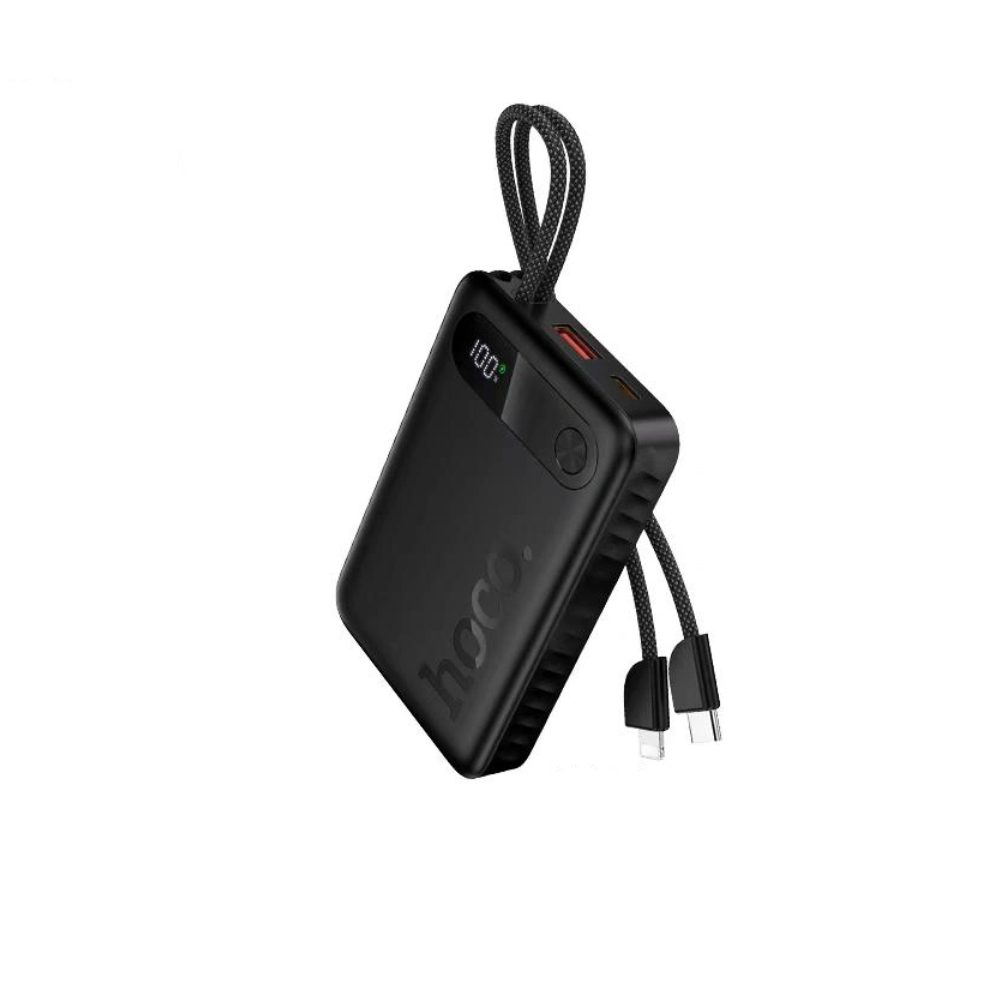 Power Bank Hoco J171A Edge 20000mAh 1xUSB-A 22.5W 1xUSB-C PD20W Digital LED Ένδειξη Μπαταρίας και Braided Καλώδιο USB-C και Lightning Μαύρο | Power Bank - shopin.gr