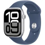 Apple Watch Series 10 Aluminum 46mm GPS NFC IP6X Aluminum Case Silver με Sport Band Denim | Smartwatches - shopin.gr