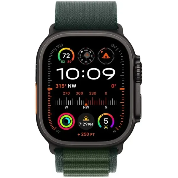 Apple Watch Ultra 2 49mm GPS eSIM NFC IP6X Titanium Case με Dark Green Alpine Loop | Smartwatches - shopin.gr