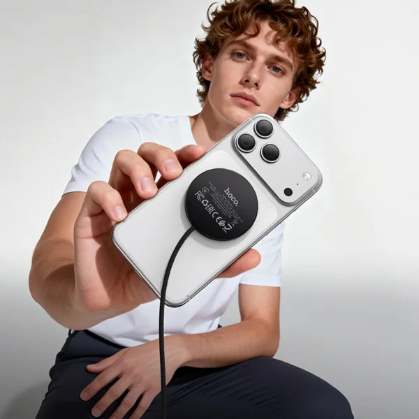 Ασύρματος Φορτιστής Hoco CW63 Pro 25W Qi2.2 Ultra-thin Aluminum Alloy για Κινητά και Ακουστικά με Braided Καλώδιο 1.2m Μαύρος | Ασύρματοι Φορτιστές - shopin.gr