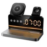 Ασύρματος Φορτιστής Hoco DWQ03 4 in 1 Qi 15W για Smartphone Earbuds Smartwatch με Ψηφιακό Ρολόι και Ξυπνητήρι | Ασύρματοι Φορτιστές - shopin.gr