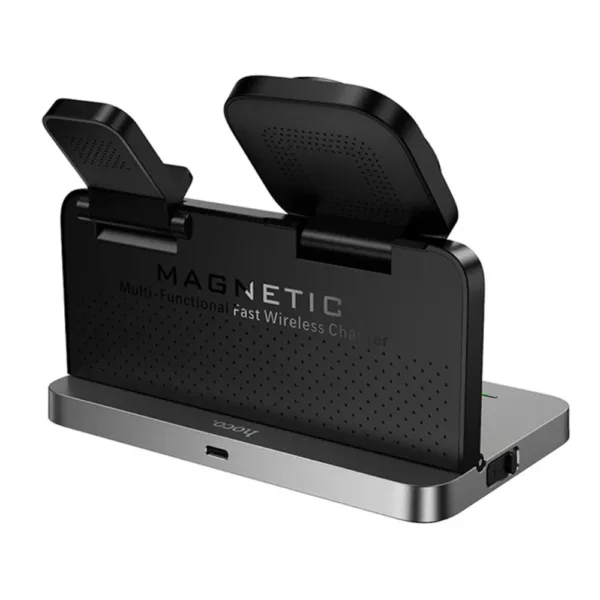 Ασύρματος Φορτιστής Hoco DWQ03 4 in 1 Qi 15W για Smartphone Earbuds Smartwatch με Ψηφιακό Ρολόι και Ξυπνητήρι | Ασύρματοι Φορτιστές - shopin.gr