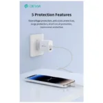 Φορτιστής Ταξιδίου Devia RLC-342 με Διπλή Έξοδο 2xUSB A 12W & Καλώδιο USB A σε Lightning 1m Lite2 Λευκό | Shopin.gr