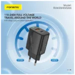 Φορτιστής Ταξιδίου Ταχείας Φόρτισης Foneng EU66 με Διπλή Έξοδο USB A & USB C PD QC 20W 3A Λευκό | Shopin.gr