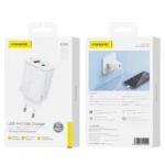 Φορτιστής Ταξιδίου Ταχείας Φόρτισης Foneng EU66 με Διπλή Έξοδο USB A & USB C PD QC 20W 3A Λευκό | Shopin.gr