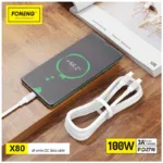 Καλώδιο Σύνδεσης USB 2.0 Foneng X80 USB C σε USB C 100W 1m Λευκό | Shopin.gr