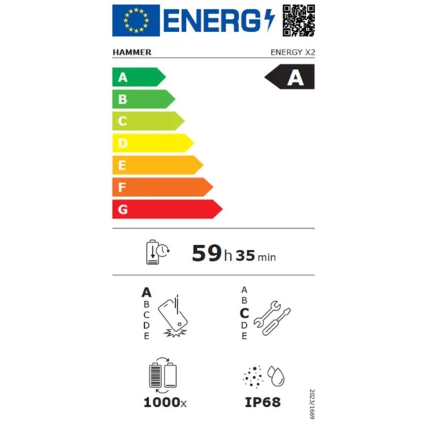 Κινητό Τηλέφωνο Hammer Energy X2 (Dual SIM) 128GB 6GB RAM Μαύρο-Πορτοκαλί | Shopin.gr