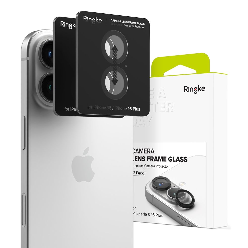 Προστασία Κάμερας με Πλαίσιο Ringke για Apple iPhone 16 16 Plus Μαύρο 2 Τεμαχίων | Προστασία Κάμερας - shopin.gr