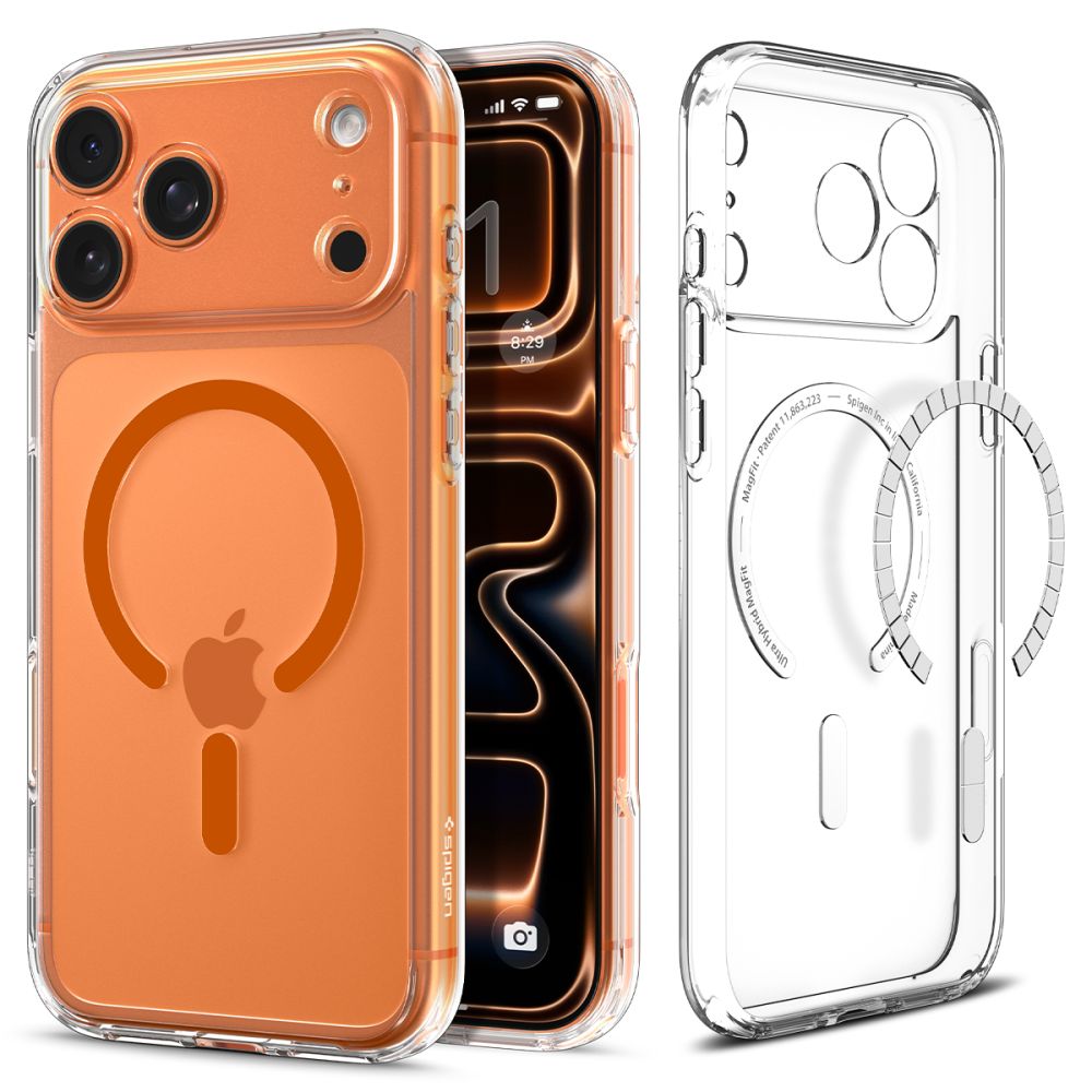 Θήκη Spigen Ultra Hybrid Magsafe για iPhone Apple 17 Pro Max Διάφανο-Πορτοκαλί | Θήκες - shopin.gr