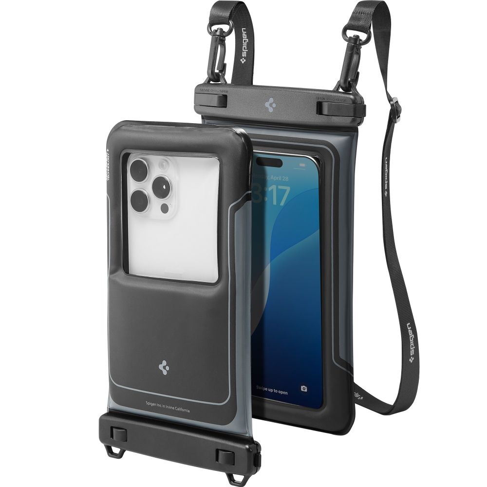 Θήκη Αδιάβροχη Spigen A611P IPX8 Floating Universal Διαστάσεις 13.3cm x 22.5cm 2 τεμαχίων  Ματ Μαύρη | Θήκες - shopin.gr